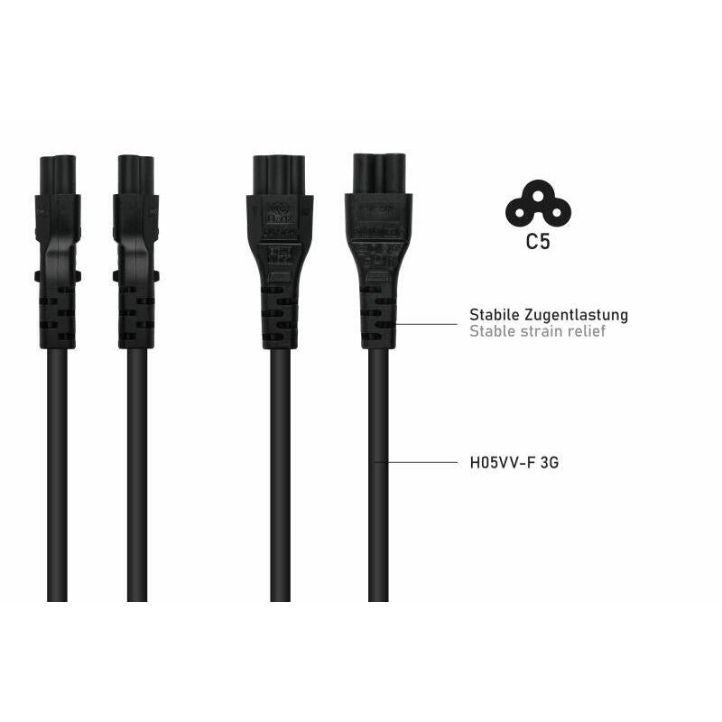 Cable Meimer Netzcable Italien Typ I An C5 Negro 1,8m
