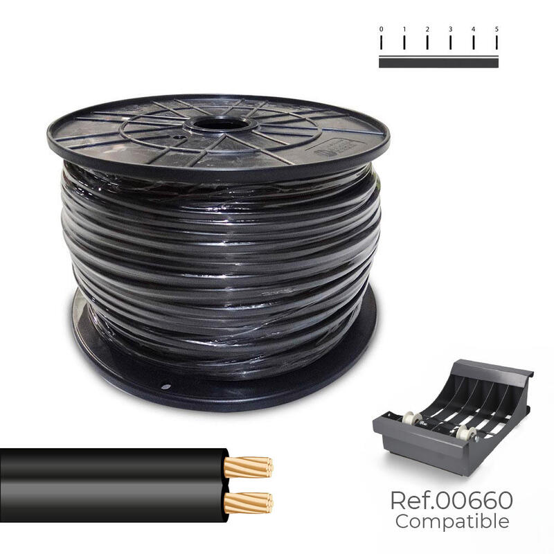 Cable Paralelo 2 X 0,75 Mm² Negro 500 M. ( Bobina Mediana )