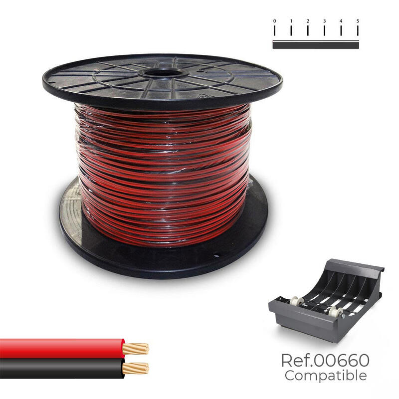 Cable Paralelo 2 X 0,75 Mm² Rojo/Negro 500 M. ( Bobina Mediana )