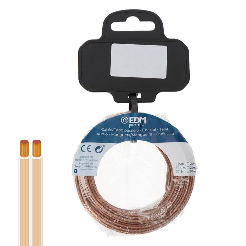 Cable Paralelo 2x0,75mm² Transparente 10m.