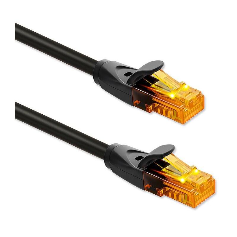 Kabel Patchcord Utp Kat.6 2 X Rj-45 High Speed 1gb/S Pozlacane Styki 20m Negro