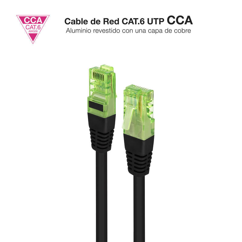 Cable Red Cat.6 Utp Awg26 Cca, Negro, 30 M