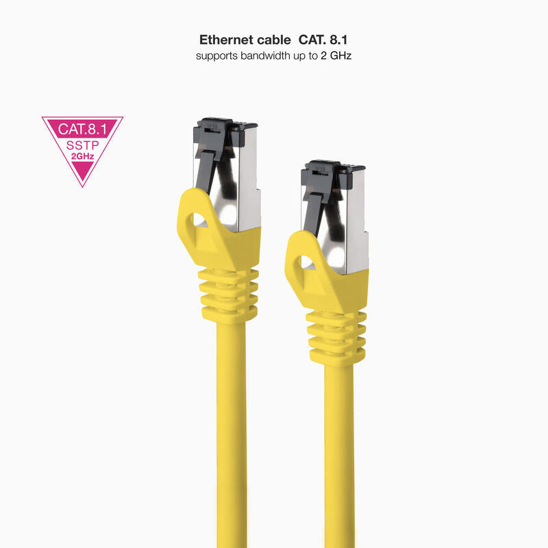 Cable Red Cat8.1 2ghz Lszh Sstp Awg26 Amarillo 1 M