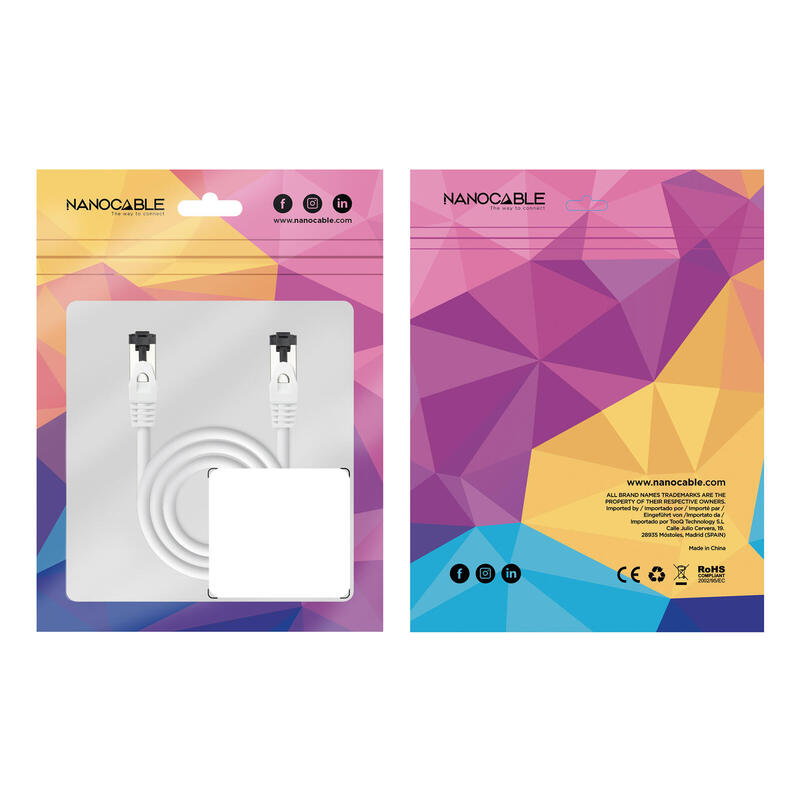 Cable Red Cat.8.1 2ghz Lszh Sstp Awg26 Blanco 25cm