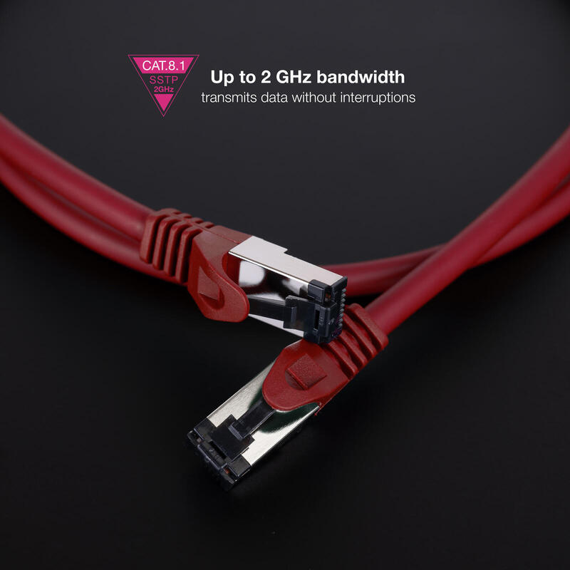 Cable Red Cat.8.1 2ghz Lszh Sstp Awg26 Rojo 2 M