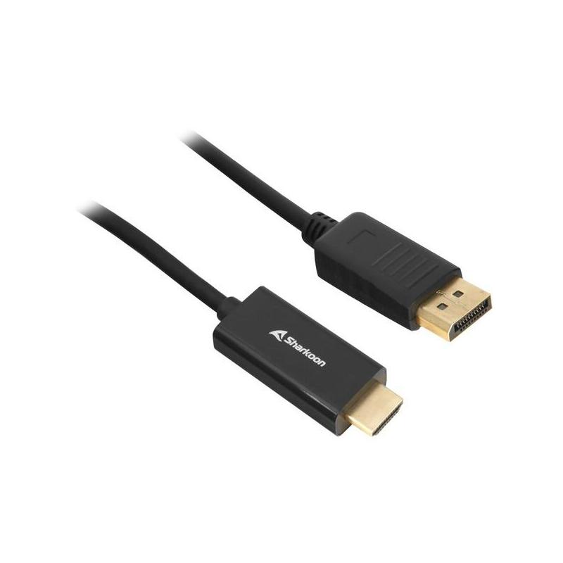 Cable Sharkoon Displayport 1.2 > Hdmi 4k Negro, 1 Metro