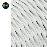 Cable Textil Trenzado 2x0,75mm C-01 Aluminio Blanco Seda 5m