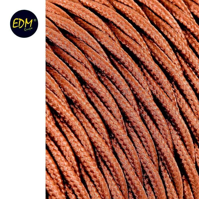 Cable Textil Trenzado 2x0,75mm C-20 Marron Seda 5m
