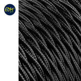 Cable Textil Trenzado 2x0,75mm C-41 Negro Seda 5m