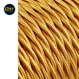 Cable Textil Trenzado 2x0,75mm C-45 Oro Mate Seda 5m