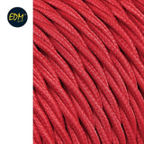 Cable Textil Trenzado 2x0,75mm C-62 Rojo 5m