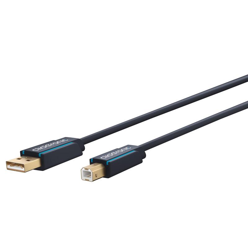 Cable Usb  1.8m Usb 2.0 A-M B-M Negro Oro 24kt Indus