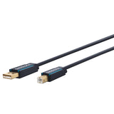 Cable Usb  1.8m Usb 2.0 A-M B-M Negro Oro 24kt Indus