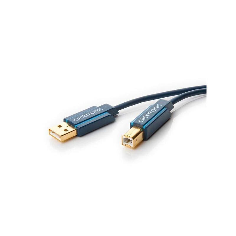 Cable Usb 2.0 (Am/Bm)  0.50m Negro 24kt Industrial