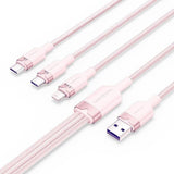 Cable Usb 2.0 Lightning Vention Ctrpg Usb Macho Usb Tipo-C Macho Microusb Macho Lightning Macho 1.5m Rosa