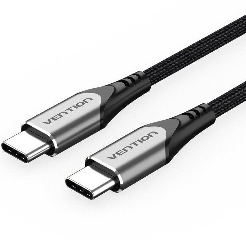 Cable Usb 2.0 Tipo-C Vention Tadhg Usb Tipo-C Macho Usb Tipo-C Macho Hasta 60w 480mbps 1.5m Gris
