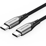 Cable Usb 2.0 Tipo-C Vention Tadhg Usb Tipo-C Macho Usb Tipo-C Macho Hasta 60w 480mbps 1.5m Gris
