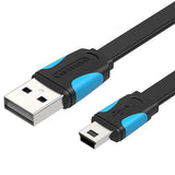 Cable Usb 2.0 Vention Vas-A14-B150 Mini Usb Macho Usb Macho Hasta 10w 480mbps 1.5m Azul Y Negro
