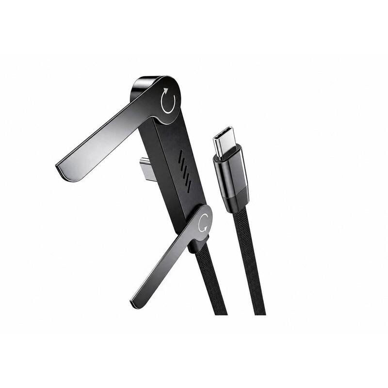 Cable Usb-C A Usb-C Vakoss Tc-U570 Con Función De Soporte, 100 W, 1 M, Negro
