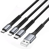 Cable Usb Tipo-C Lightning Vention H18bav Usb Tipo-C Macho Lightning Macho Microusb Macho Usb Macho 1.2m Negro