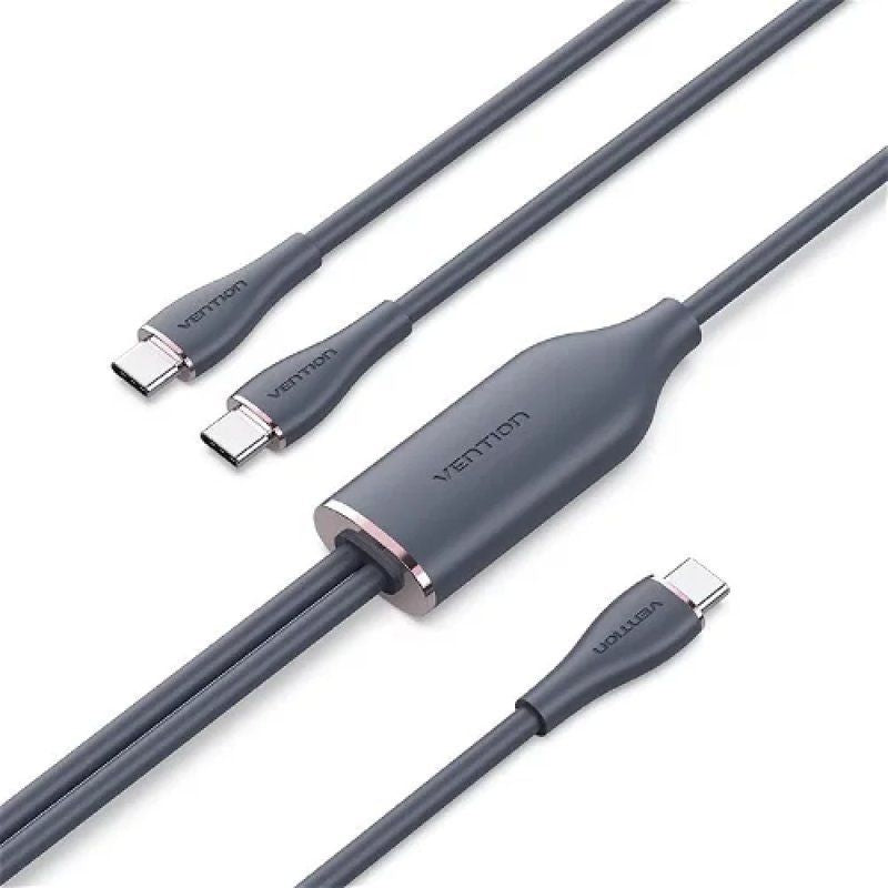 Cable Usb Tipo-C Vention Ctmbg Usb Tipo-C Macho 2 X Usb Tipo-C Macho 1.5m Negro