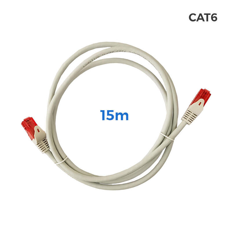 Cable Utp Cat.6 Latiguillo Rj45 Cobre Lszh Gris 15m