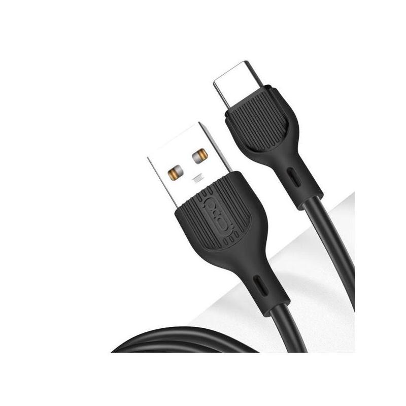 Xo Nb200tc1 Cable Usb-A Macho A Usb-C - Carga Y Transmision De Datos Alta Velocidad - 2.1a - 1m - Negro