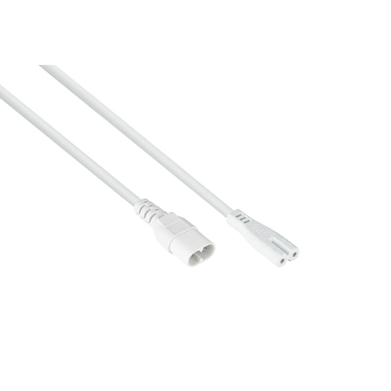Cablemeimer Euro-Verläng. Mecker C8 An C7, Blanco, 0,5m
