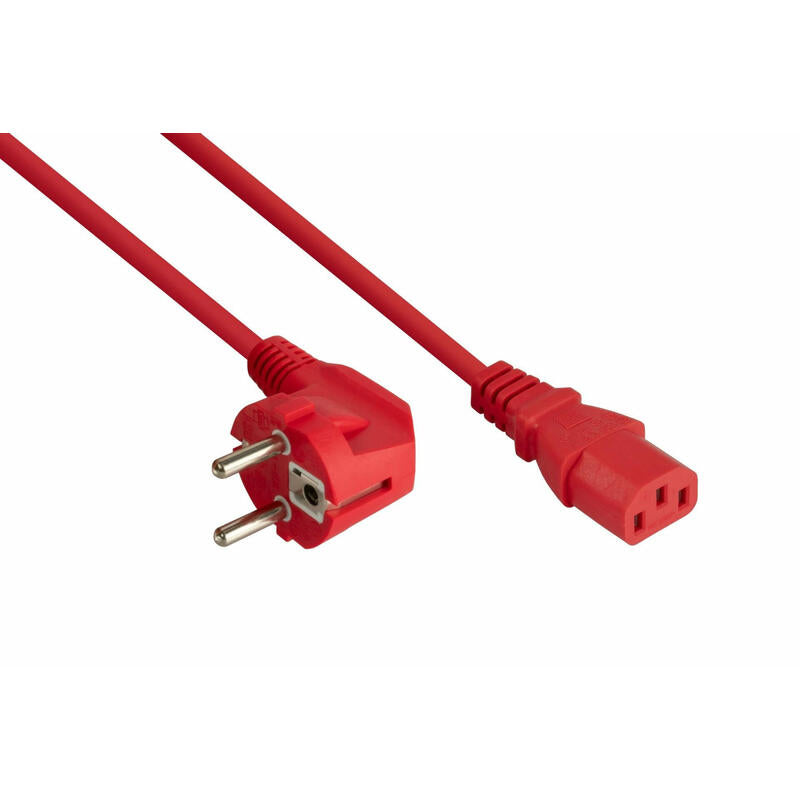 Cablemeimer Schutzkontakt-M. 90° Gew. An C13 Rojo1m
