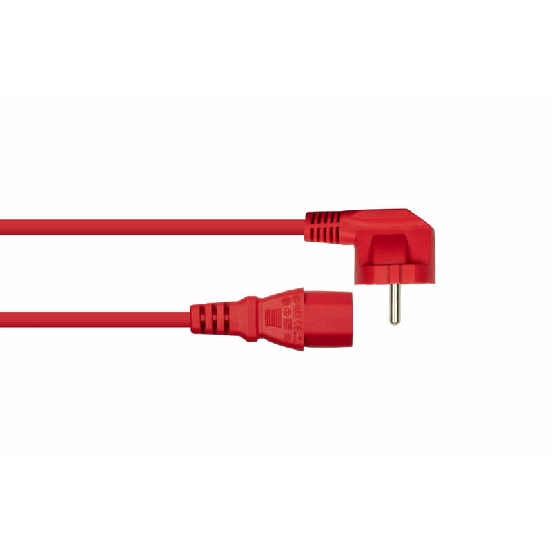 Cablemeimer Schutzkontakt-M. 90° Gew. An C13 Rojo1m