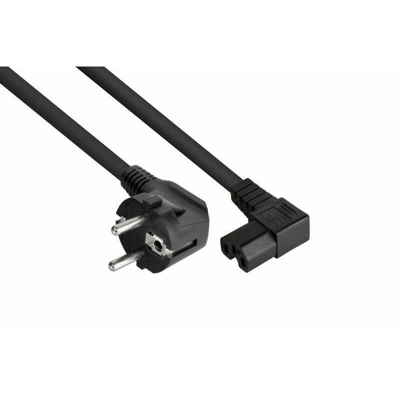Cablemeimer Schutzkontakt-M. 90° Gew. C15 Gew. Negro 1m