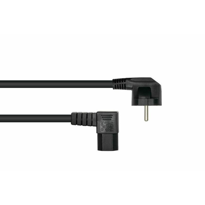 Cablemeimer Schutzkontakt-M. 90° Gew. C15 Gew. Negro 1m