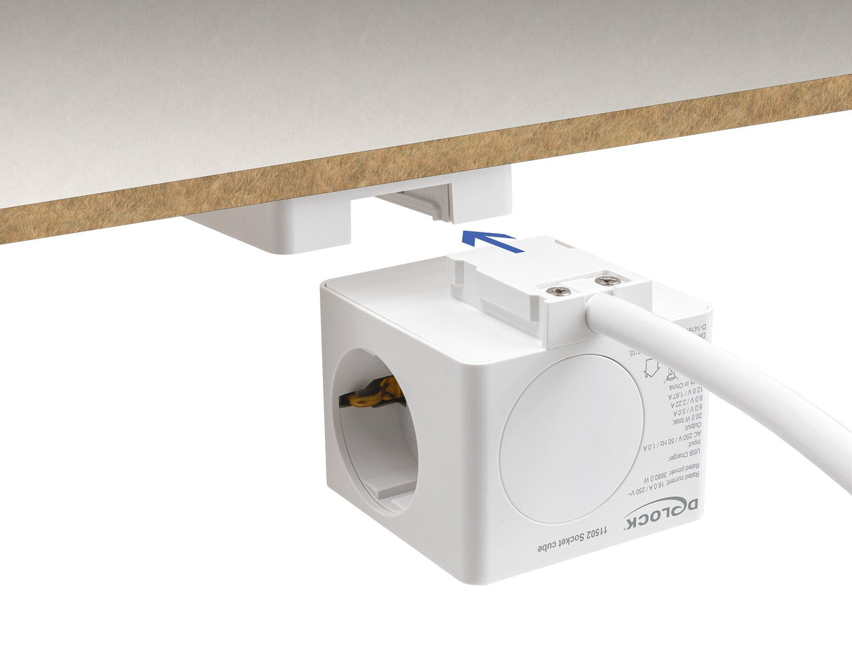 Delock Cubo De Enchufe Con Cable De Extensión 3 Tomas Con Bloqueo Infantil