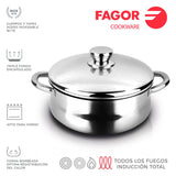 Cacerola Inox Silverinox + Tapa Acero Inoxidable 18/10 Fagor Ø20x9cm