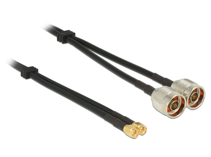 Delock Cable De Antena N Macho > Sma Macho Twincable Rg-58 A/U 5 M