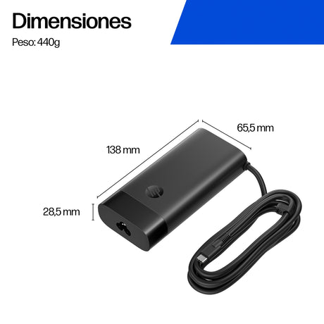 EAN 5715328209442 - HP 140W USB-C Laptop Charger adaptador e inversor de corriente Negro imagen 2