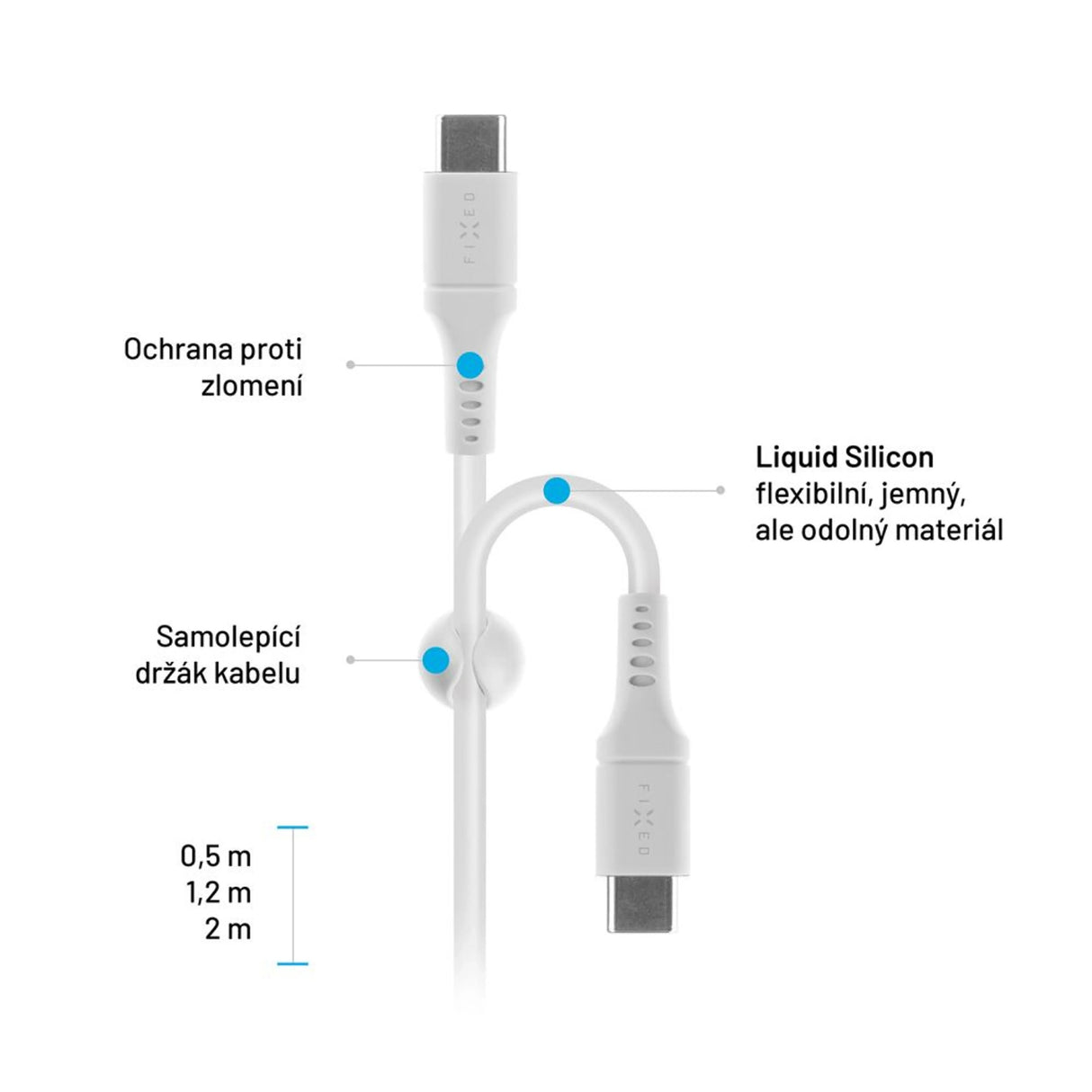 EAN 8591680147267 - FIXED FIXDLS-CC05-WH cable USB USB 2.0 0,5 m USB C 4,8 Gbit/s Blanco imagen 5