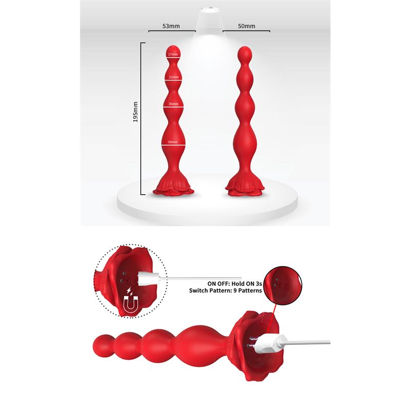 Cadena Anal Con Vibración Base De Rosa