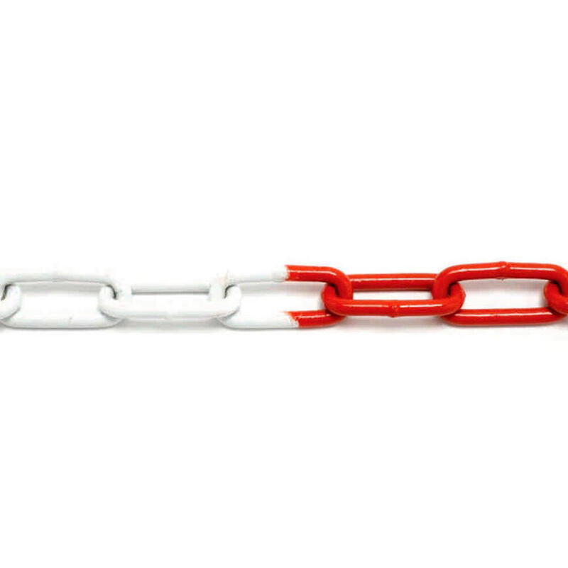 Cadena Eslabones Acero Bicolor Roja / Blanca Ø 6 Mm Din 763 Caja De 30 M