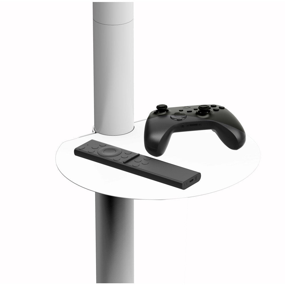 Techly Floor Stand With Trolley Shelf Lcd Led Plasma Tv 37inch-86" White