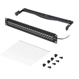 Startech.Com Startech - Durchgangspatchpanel - Con Gestión De Cables-Barra, Inline-Acoplamientos - Rack Montable - Cat 6a - Stp - Rj-45 X 24 - Negro & Plateado - 1u - 48.3 Cm (19")
