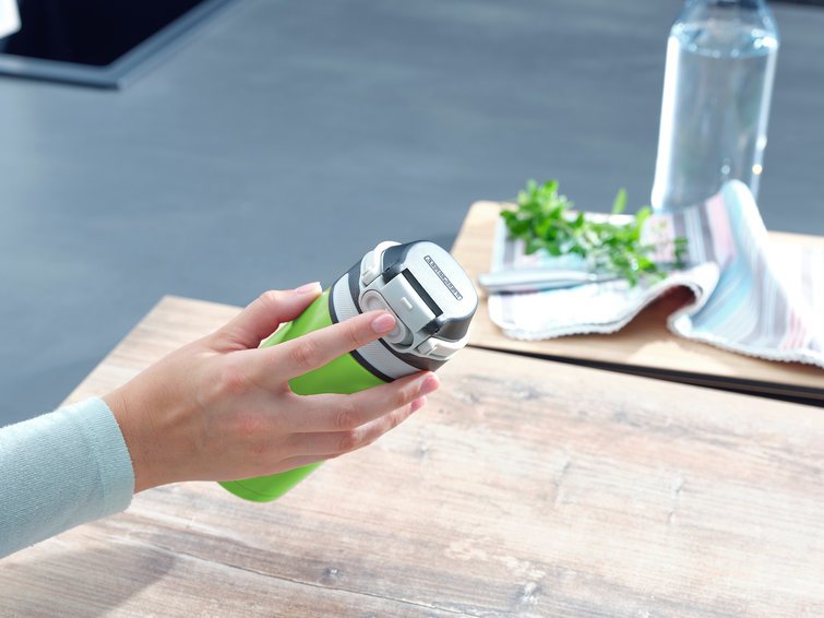 Leifheit 03249 Taza De Viaje 350 Ml Negro, Verde Acero Inoxidable