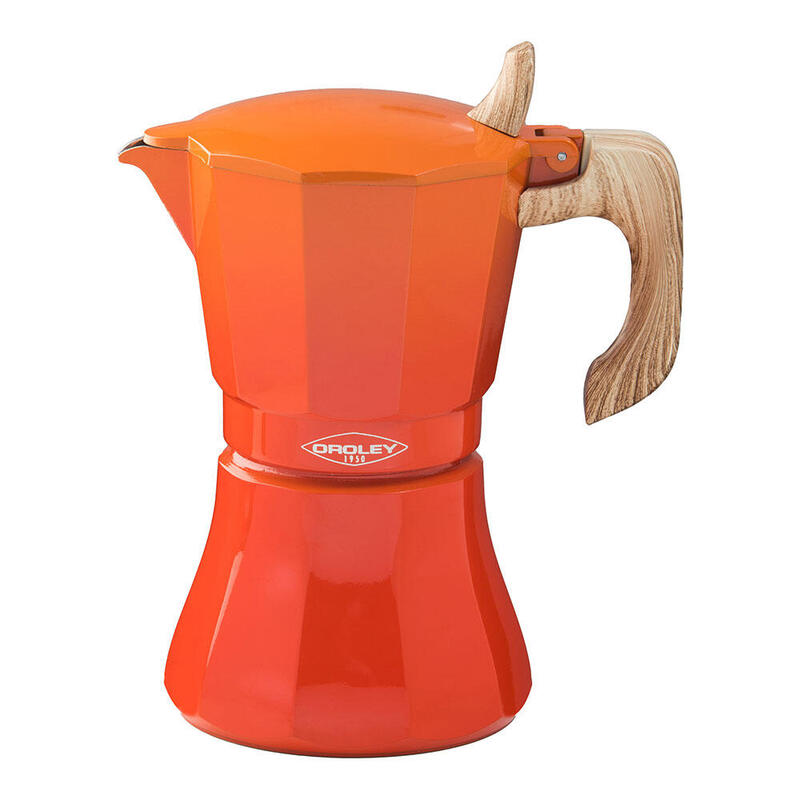 Cafetera Aluminio 6 Tazas Petra Color Naranja Oroley