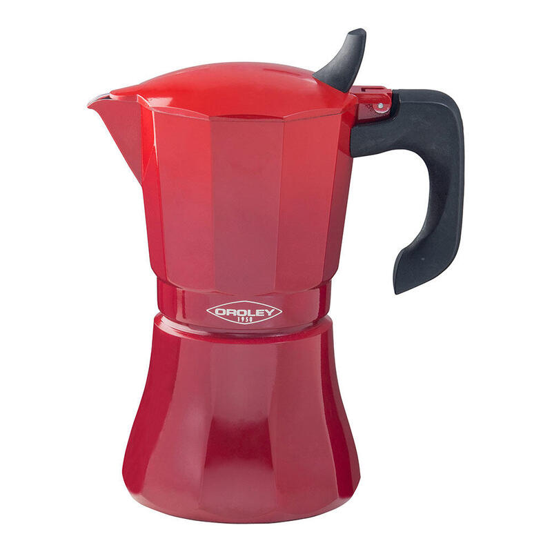 Cafetera Aluminio 6 Tazas Petra Color Rojo Oroley