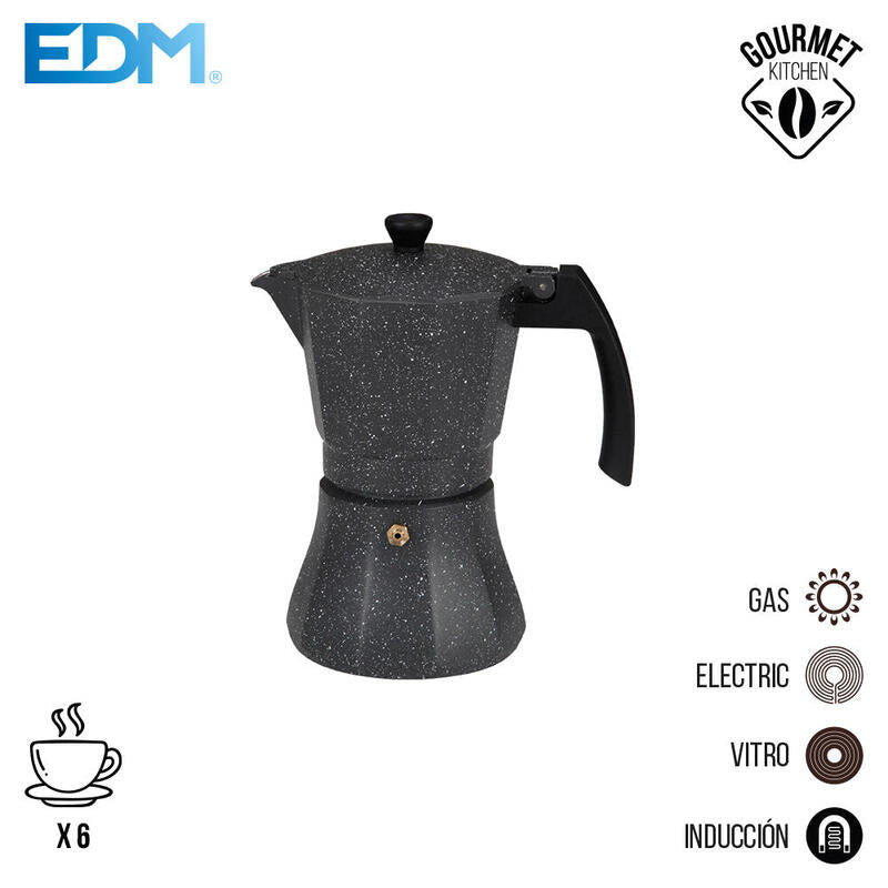 Cafetera De Aluminio 6 Tazas Para Induccion. Edm