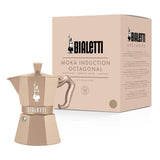 Cafetera Espresso Bialetti Moka Exclusive Octagonal Induction 3 Tazas Arena Del Desierto  Compatible Con Gas E Inducción