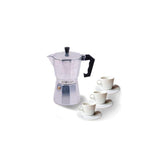 Cafetera Muvip Mv0600 De Aluminio  Capacidad 3 Tazas Mango Ergonomico - Antiadherente - Apta Para Placas Electricas,