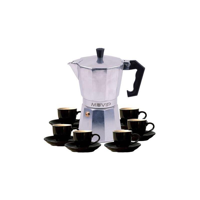 Cafetera Muvip Mv0604 De Aluminio  Capacidad 6 Tazas Mango De Baquelita Termoresistente Ergonomico - Apta Para
