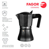 Cafetera Tiramisu 9 Tazas Aluminio 3004 Fagor