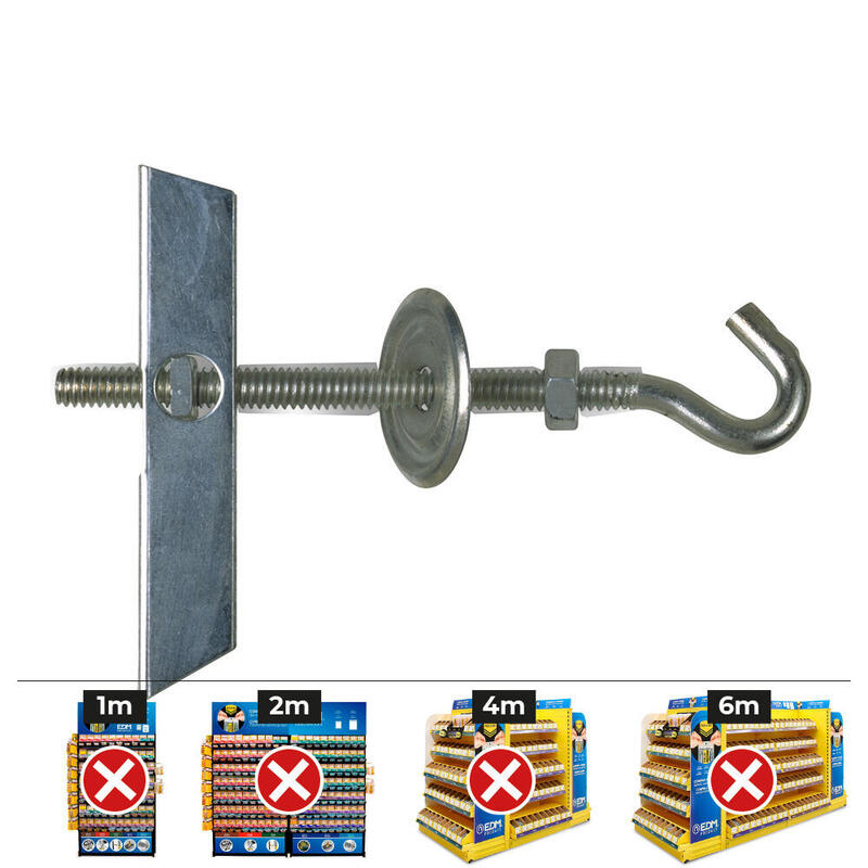 Caja 100 Unid. Basculante Con Gancho M4 Con Arandela Y Tuerca